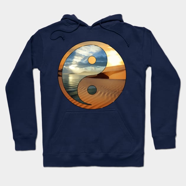 yin yang - landscapes ocean desert Hoodie by EDDArt